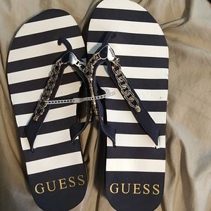 NWT Guess striped wedged sandals
